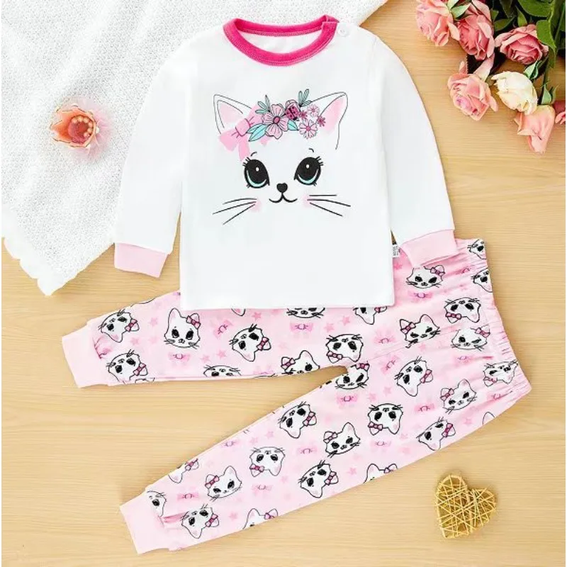 Baby Clothing Dividers - เด็กใหม่ชุดนอนเด็กชายหญิงน่ารักการ์ตูนแขนยาวเสื้อยืด Top + กางเกงฤดูใบไม้ร่วงเสื้อผ้าชุด Loungewear