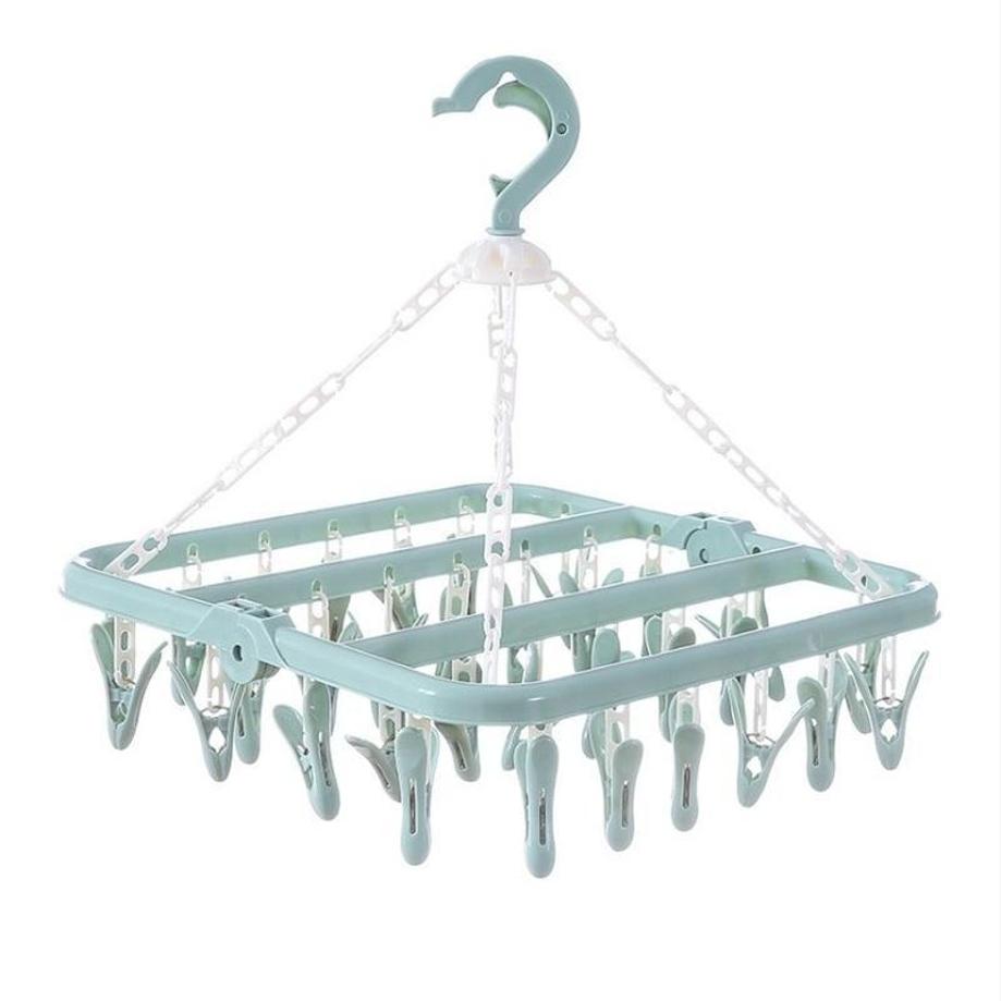 1 ชิ้น 32 คลิปแขวนเสื้อผ้าพับ  - Baby Clothing Hanging Rack บทวิจารณ์และราคา