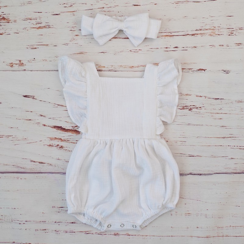 ชุดรอมเปอร์แต่งจีบสำหรับเด็กผ้ - Baby Clothing Organic บทวิจารณ์และราคา
